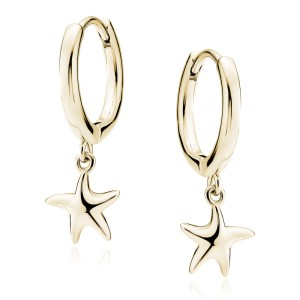 Cercei rotunzi Ø14 mm placati cu aur galben din argint cu stea de mare DiAmanti Z2200DEG-DIA (Argint 925‰ 2,2 g.) Cercei rotunzi Ø14 mm placati cu aur galben din argint cu stea de mare DiAmanti Z2200DEG-DIA (Argint 925‰ 2,2 g.)